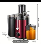 Centrifugal Juicer 500W Red/black Easy Clean 2 Speeds With Container. Fixed Price $59.99.