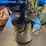 Hurom HU-100 Masticating Slow Juicer Black & Silver Tested Works Great. Fixed Price $30.41.