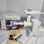 Miracle Wheat Grass Juicer Model MJ-550 White Complete W/ Box Tested & Working. Fixed Price $56.99.