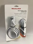 Kitchenaid 4 Measuring Cups 5 Spoons Set Dishwasher Safe Soft Handles. Fixed Price $24.99.