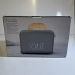Rae Dunn 2 Slice Toaster Stainless Steel Wide Slot Gray Bagel New 1.5". Fixed Price $28.99.