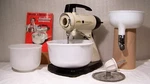 Sunbeam Mixmaster Mixer Vintage 1950S White Milk Glass Juicer Attachment Manual. Fixed Price $89.99.