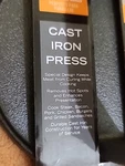 Grill Press Mr. Bar-b-q 06681Y Cast Iron Pre-seasoned Base & Hardwood Handle.. Fixed Price $17.98.
