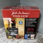 Jack Lalanne's Power Juicer Black New Large Round Feeder Quiet 3600 Rpm Motor. Fixed Price $149.00.