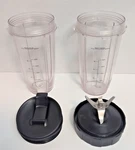 Nutri Ninja 24 Oz Cups (2) With Sip & Seal Lid And 7-FIN Extractor Blade Set. Fixed Price $24.00.