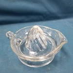 Vtg Hazel Atlas 6" Clear Pressed Glass Juicer Basketweave Pattern No Chips. Fixed Price $5.00.