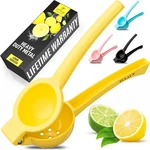 Zulay Kitchen Metal Lemon Squeezer - Handheld Standard Handle, Yellow. Fixed Price $21.72.