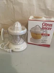 Continental Electric 24 Oz Citrus Juicer - White, Open Box Unused. Fixed Price $24.49.