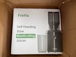 Fretta Self Feeding Slow Masticating Juicer New Open Box. Fixed Price $59.99.