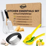 Shynee 4PCS Kitchen Essentials Set Premium Lemon Squeezer, Garlic 5, Yellow. Fixed Price $37.12.