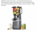 Amzchef Juicer Machines, 5.8 Extra Self-feeding Cold Press For Whole V.... Fixed Price $130.00.