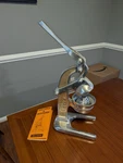Verve Culture Artisan Citrus Juicer 13" Aluminum, Manual Hand Press, Silver Gold. Fixed Price $100.00.