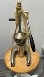 Manual Lever Citrus Juicer Press, Metal W/ Wood Base, Silver/black Vintage. Fixed Price $30.00.