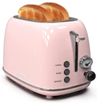 Toaster 2 Slice, Retro Stainless Steel, 6 Settings, 1.5" Slots, Bagel/defrost. Fixed Price $40.99.