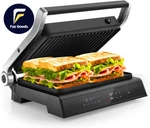 Panini Press Sandwich Maker 1200W 4 Slice Toaster, Removable Drip Tray. Fixed Price $145.50.