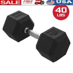 Rubber Hex Dumbbell Solid Steel Handles Anti-roll Non-slip Grip Home Gym New. Fixed Price $49.12.