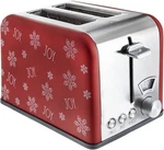 Rae Dunn Stainless Steel 2 Slice Wide Slot Toaster Red Sides With Joy Print. Fixed Price $47.00.