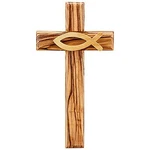Mamemi Olive Wood Cross With Fish. Fixed Price $79.88.