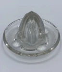 Antique Easley Pat. 1888 - 1889 Clear Glass Juicer Reamer 3.75" Small 4 Slot. Fixed Price $12.00.