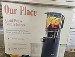 Our Place Cold Batch Juicer 250W Pressed Easy Cleanup Blue Pitcher. Fixed Price $80.00.
