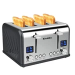 Toaster 4 Slice Bagel Stainless Steel Lcd Timer Extra Wide Slots Gray Kitchmix. Fixed Price $89.99.