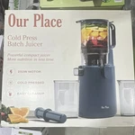 Our Place Cold Press Batch Juicer 250W Blue Easy Cleanup Mess-free Spout. Fixed Price $85.00.