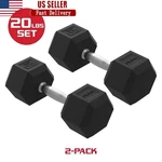Rubber Hex Dumbbell Set Solid Steel Handles Non-slip Grip Home Gym New. Fixed Price $49.34.