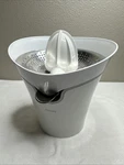 Philips Citrus Press Juicer HR2752 White Works -missing Lid And Rubber Foot Ring. Fixed Price $59.99.