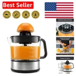 Compact 24OZ Electric Citrus Juicer With Auto-reversing Reamer For Home Batches. Fixed Price $28.99.