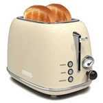 Toaster Slice, Kitchmix Retro Stainless 12.2"D X7.28"W 7.48"H, Cream. Fixed Price $58.22.