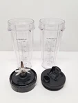 2 Replacement Ninja 18OZ Cups With Lid & Extractor Blade. Fixed Price $18.50.