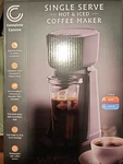 Complete Cuisine Single Serve Coffee Maker, Hot & Iced Brewer, Travel Cup, Black. Fixed Price $29.99.