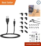 Versatile 5FT Usb To Dc Power Cord With 10 Tips For Easy Charging Anywhere. Fixed Price $13.25.