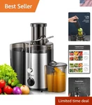 Stainless Steel Juicer With Wide Mouth & Safety Features - Ideal For Home Use. Fixed Price $88.99.