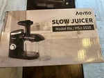 Aeitto Slow Juicer, Model HSJ-1518, Blue, New Open Box. Fixed Price $50.00.