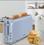 Seedeem Light Blue Longslot 2-SLICE Toaster, 6 Settings, Cancel, Reheat, Defrost. Fixed Price $27.76.