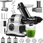 Amzchef 5-IN-1 Cold Press Juicer Meat Grinder Slicer Bpa-free Quiet 3" Chute. Fixed Price $99.99.