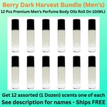 Berry Dark Harvest BUNDLE-12 Pack Mens Body Oil Roll On 10ML Bottles. Fixed Price $29.99.