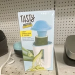 Tasty 3-IN-1 Spiralizer & Juicer With Cleaning Brush Blue White TYW00-K394. Fixed Price $25.00.