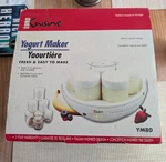 Euro Cuisine YM80 Automatic Electric Yogurt Maker White Jars Built-in Timer. Fixed Price $24.99.
