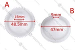 Ariete Kit 2X Gears Wheels 47MM +48.5MM Juicer Vintage 0413. Fixed Price $17.99.