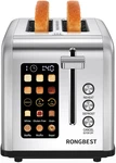 2 Slice Touch Screen Toaster, Stainless Steel With Wide Slots For Bagels. Fixed Price $72.79.